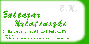baltazar malatinszki business card